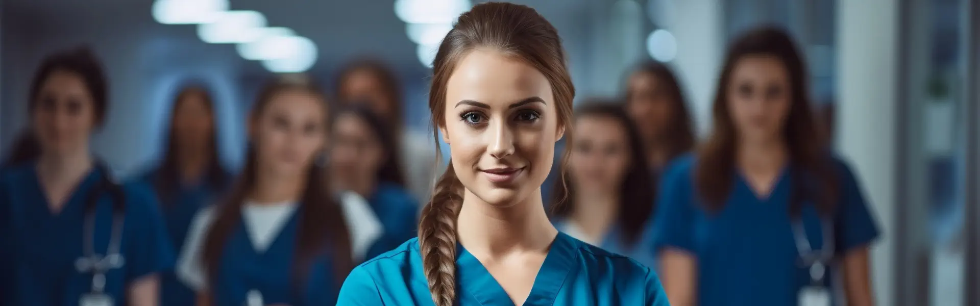 A female nurse smiling