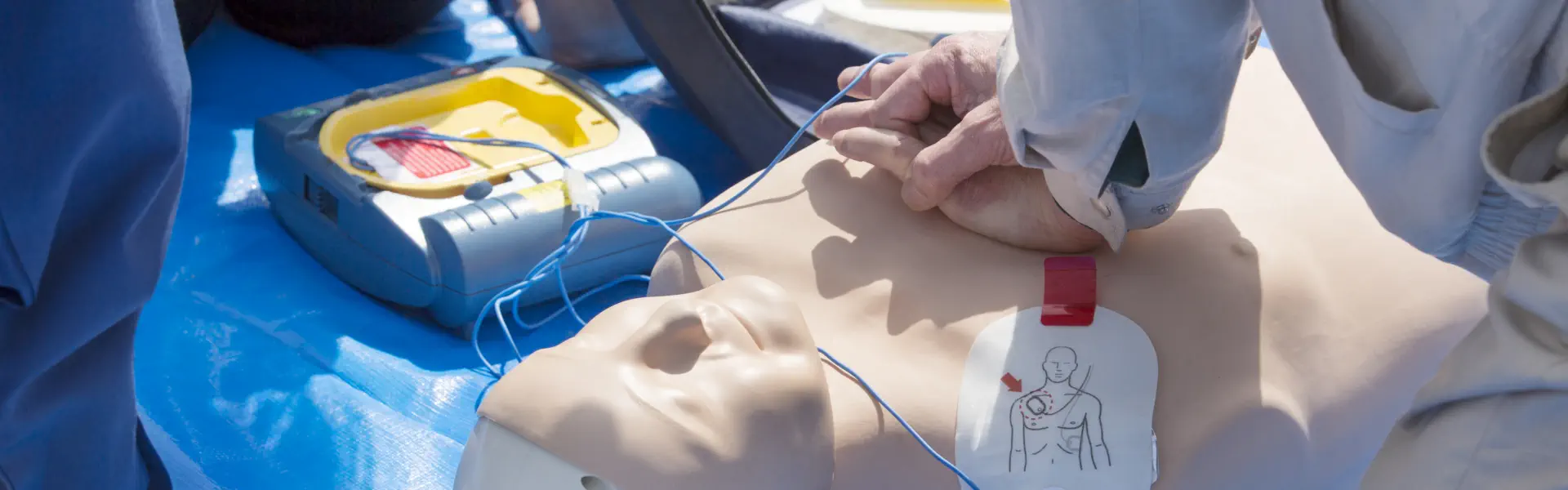 A medical student practicing CPR