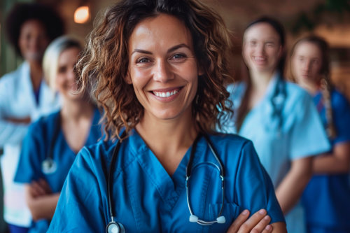 a group of nurses and doctors